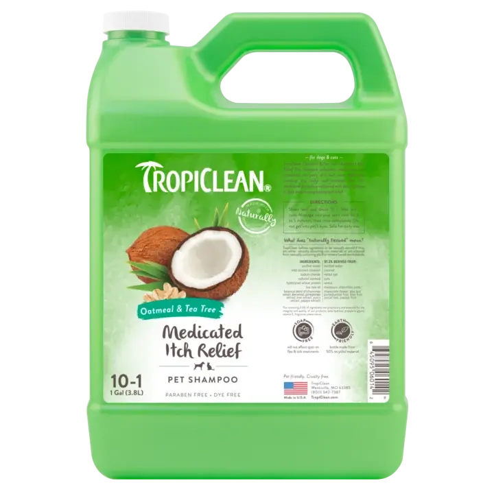 TROPICLEAN SZAMPON OATMEAL TEA TREE PIES, KOT GALLON