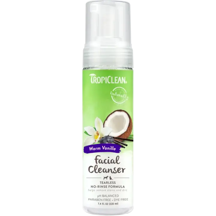 TROPICLEAN SZAMPON SUCHY FACIAL CLENSER VANILLA PIES, KOT 220ML